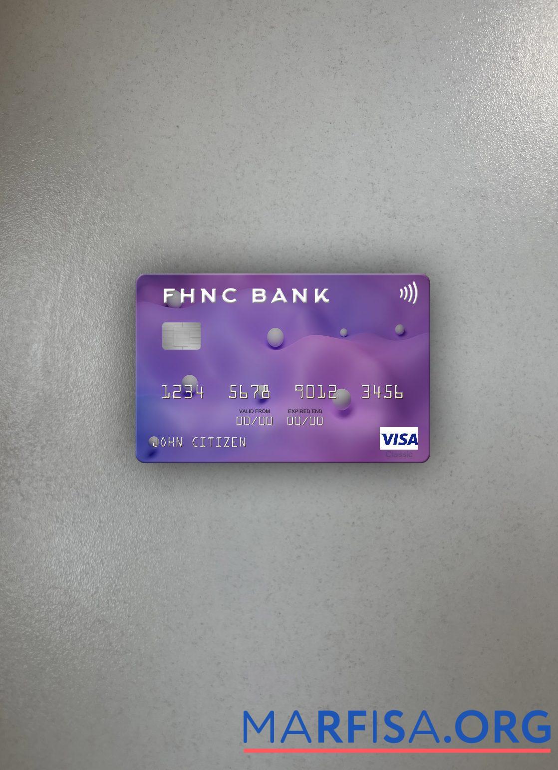 Realistic USA First Horizon National Corporation Bank visa card photolook front sample